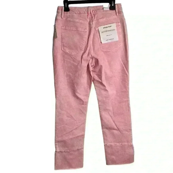Good American Good Boy Straight Jeans In MineralRoseQuar Pink Size 6/28 - Picture 9 of 13